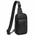 Borsa a tracolla 18 x 7 x 32 cm in similpelle nera con tasche zip stile urbano