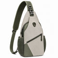 Borsa a tracolla 18 x 9 x 30 cm in similpelle grigio verde con tasche zip stile urbano