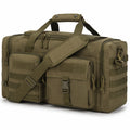 Borsone da viaggio 50 x 25 x 30 cm in tessuto verde oliva con tasche multiple e tracolla