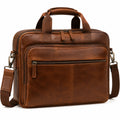 Borsa portadocumenti 40 x 12 x 30 cm effetto pelle marrone con tracolla - stile professionale