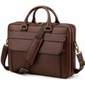 Borsa portadocumenti 42 x 12 x 32 cm in pelle marrone con tracolla regolabile