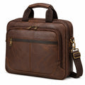 Borsa portadocumenti 40 x 30 x 10 cm in similpelle marrone con tracolla regolabile