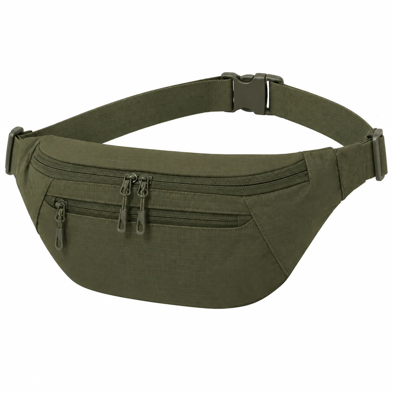 Marsupio taglia regolabile in poliestere verde oliva con tasche zip stile utility