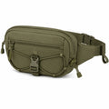 Marsupio 25 x 8 x 15 cm in tessuto verde oliva per attività all'aperto con tasche multiple
