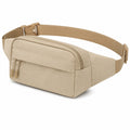 Marsupio 24 x 6 x 14 cm in tessuto beige - tracolla regolabile con tasche zip