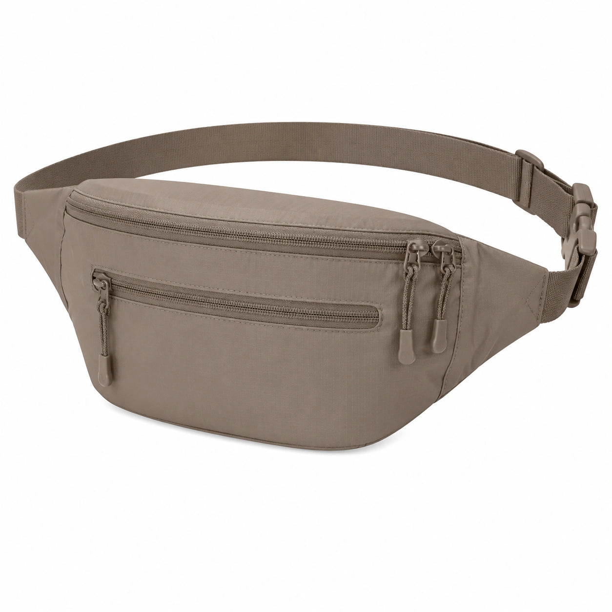 Marsupio 32 x 15 x 8 cm in tessuto sintetico tortora con cintura regolabile e tasche con zip