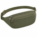Marsupio 30 x 14 x 8 cm in tessuto sintetico verde oliva con cintura regolabile e doppia tasca
