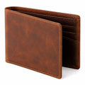 Portafoglio uomo 11.5 x 9.5 x 1.5 cm in pelle marrone - pieghevole con scomparti per carte