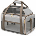 Trasportino per animali 50 x 30 x 35 cm in tessuto grigio con rete - pieghevole e ventilato