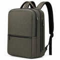 Zaino porta computer 46 x 30 x 15 cm in tessuto verde oliva con scomparti multipli