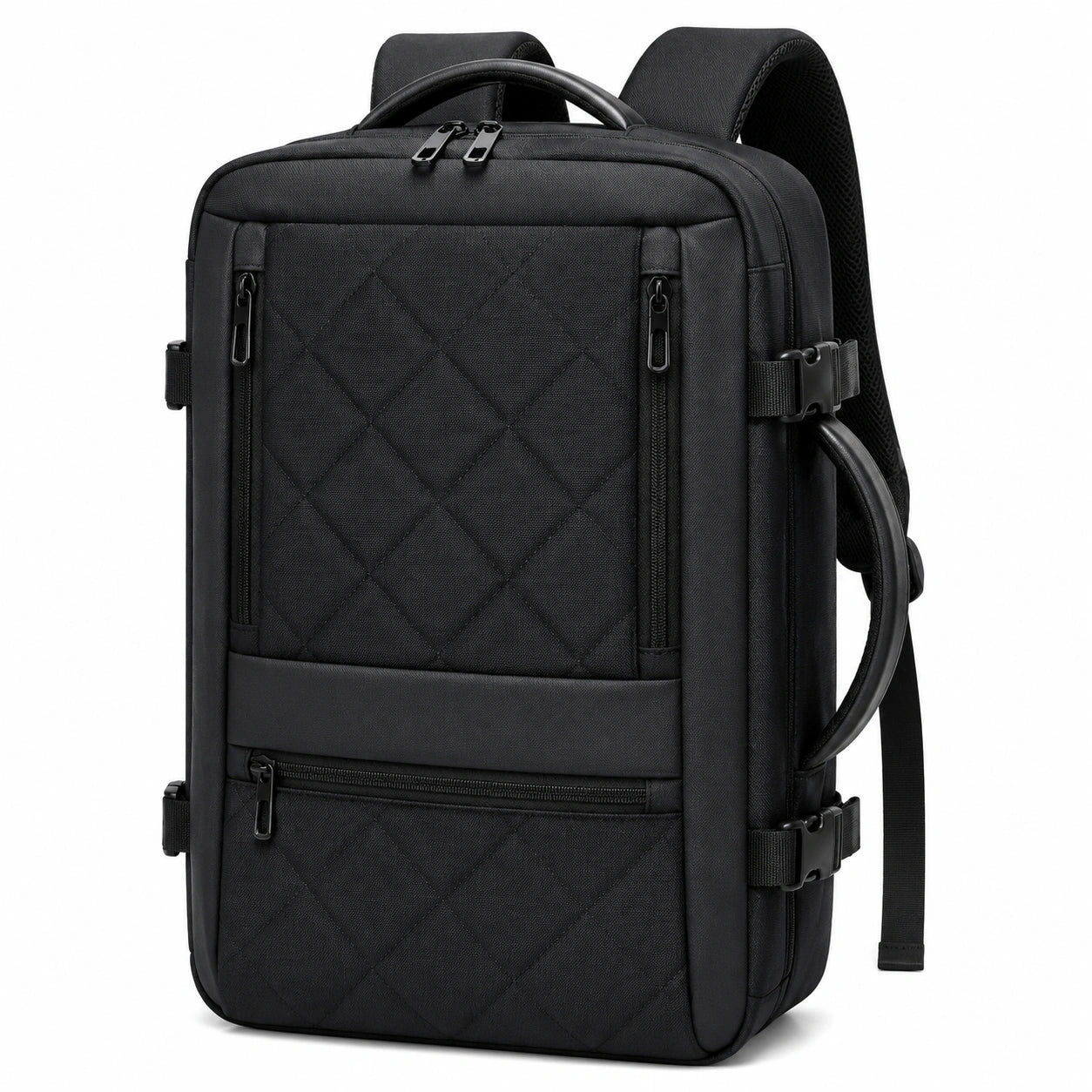 Zaino porta laptop 45 x 30 x 15 cm nero in tessuto sintetico con manici e tasche multiple