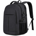 Zaino 32 x 20 x 48 cm in tessuto nero per lavoro e viaggio con scomparto imbottito