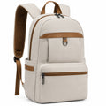 Zaino 30 x 16 x 42 cm in tessuto beige e marrone con tasche e spallacci imbottiti