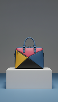 Satchel color block blu metro